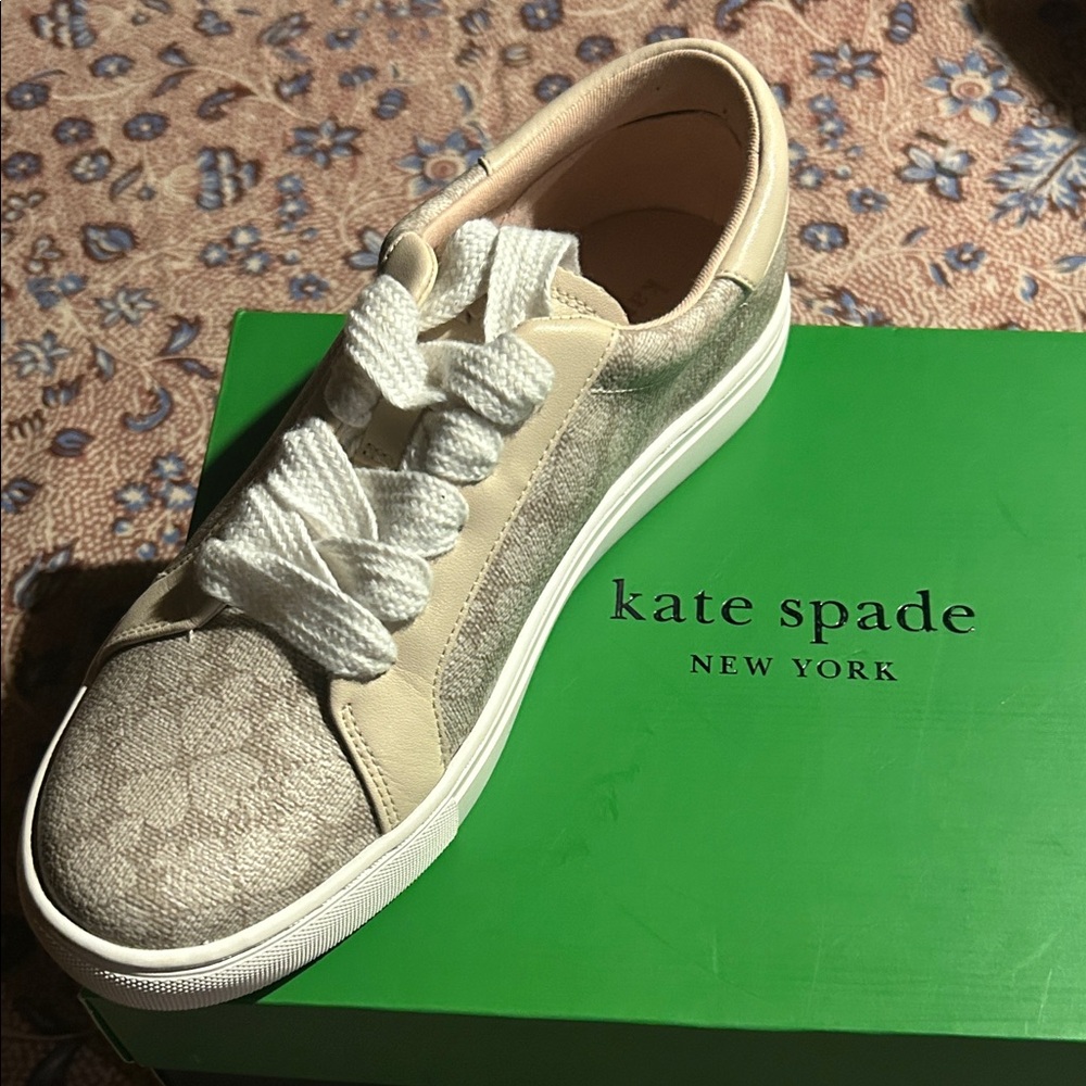 kate spade signature Spade coated Canvas Lace-Up Sneakers